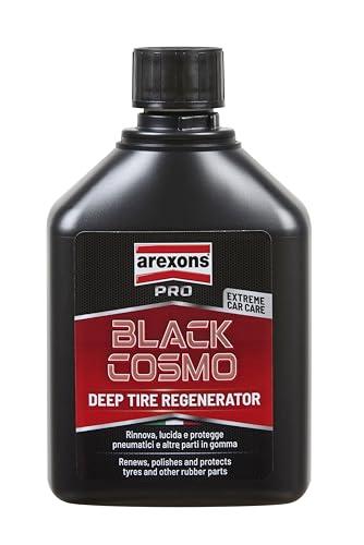 Arexons Car Care Pro BLACK COSMO Nero Gomme - Rinnova Pneumatici Estremo, Rinnova, Lucida e Protegge Pneumatici e Parti in Gomma, Non Unge, 500ml