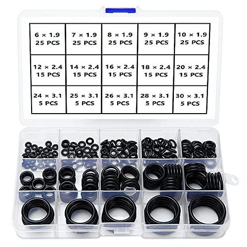 YIXISI Kit Assortimento O-ring in Gomma Nitrilica, 225 Pezzi, 15 Misure