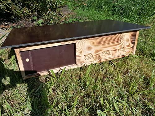 Woid Herz Casetta per Tartarughe in Legno Massiccio Bruciato SH6