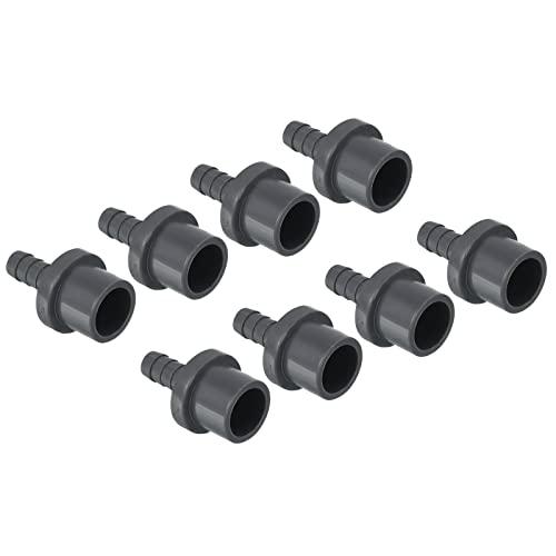 PATIKIL UPVC Riduttore Tubo Raccordo Diametro Esterno di 20mm Spinato da 9mm, 8pz Dritto Giunto Adattatore Connettore, Grigio