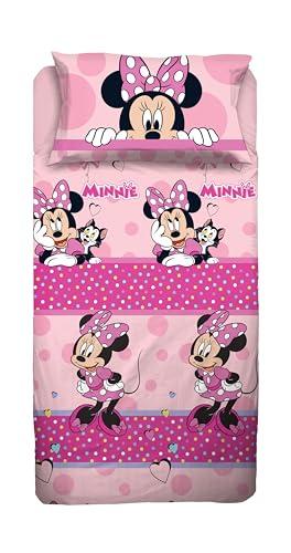 Minnie Mouse - Completo Lenzuolo Singolo Rosa Disney in Cotone