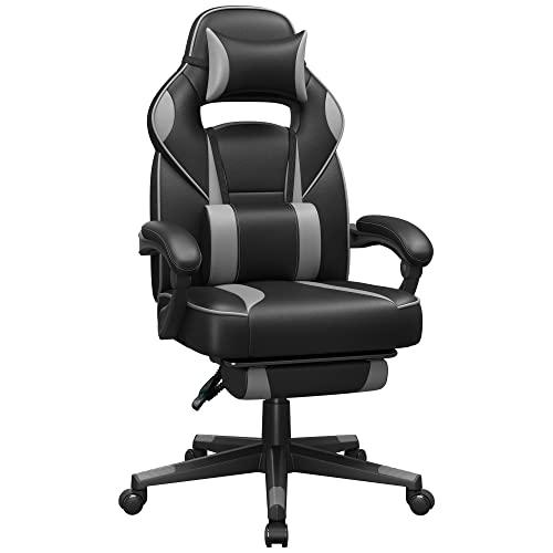 SONGMICS Sedia da Ufficio Ergonomica con Poggiapiedi OBG073B03