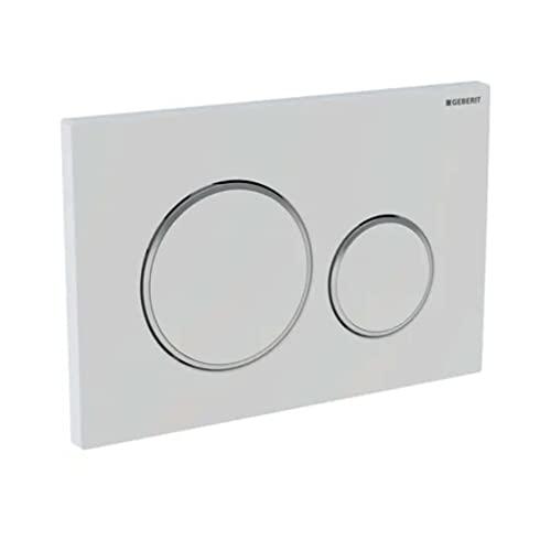 Geberit Sigma20 Placca di Comando per WC, Bianco/Cromo Lucido/Bianco Opaco