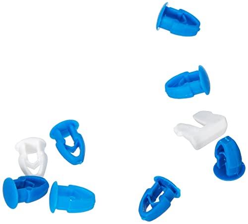 Cora 000116011 Kit 8 Bottoni, 7 Blu e 1 Bianco, 2 Fermi Centrali, Nero