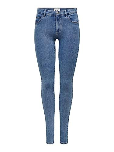 Only Onlrain Life Reg Skinny DNM Noos Jeans, Media Blu Denim, M / 32L Donna