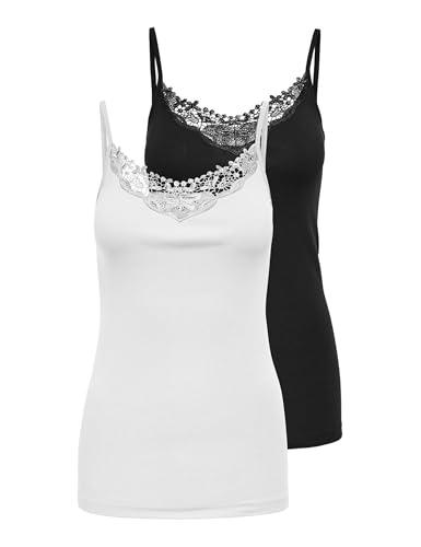 Only Canottiera Donna 2 Pezzi - Nero/Bianco