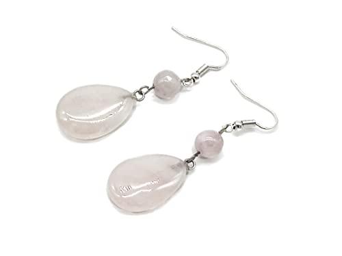 Orecchini Laura in Quarzo Rosa Naturale: Eleganza e Armonia