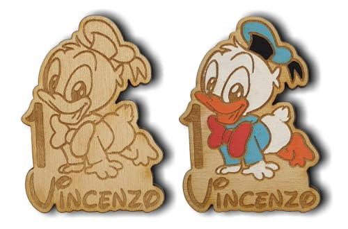 Calamita personalizzata in legno Baby Paperino