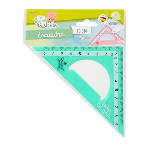 Starplast REGOLE IN PLASTICA QUIJOTE - Regole Sweet Pastelito, squadra, misure da 9 a 30 cm, colori pastello, con astuccio in plastica, per uso scolastico o universitario - 9 cm verde