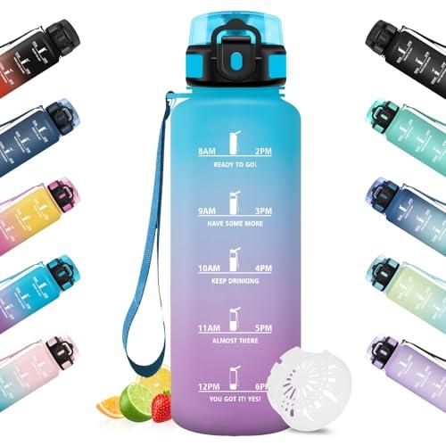 HoneyHolly Borraccia Motivazionale da 1.5 Litri con Indicatore del Tempo