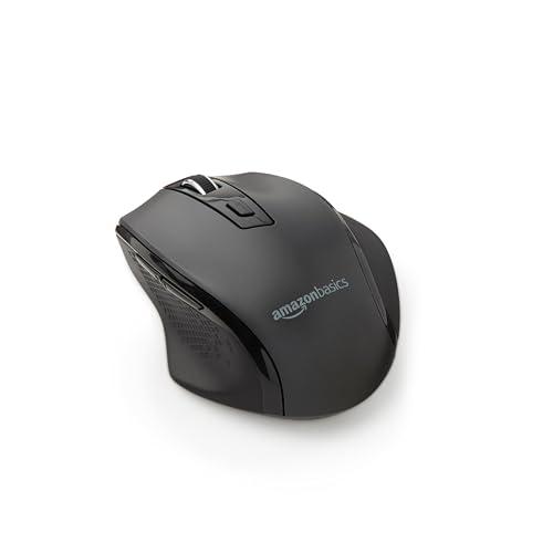 Amazon Basics Mouse Wireless Ergonomico - DPI Regolabile - Nero