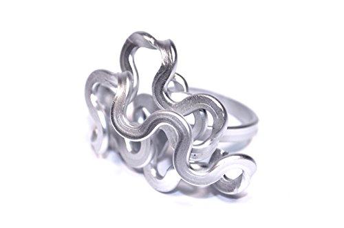 Anello artigianale Nodo del Sud small Argento Opaco