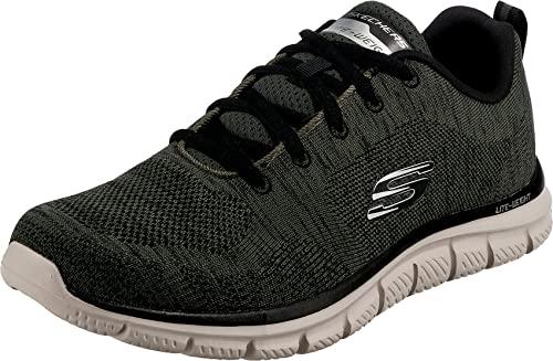 Skechers Track Front Runner, Scarpe da Ginnastica Basse Uomo, Olive Knit Black Trim