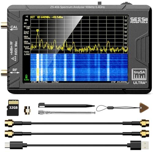 Seesii TinySA ULTRA+ ZS406 Analizzatore di Spettro Portatile 100kHz-5,4GHz