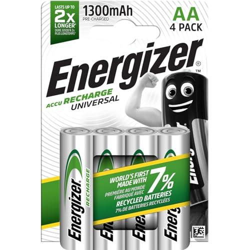 Energizer Recharge Universal - Batterie Ricaricabili AA (Confezione da 4)