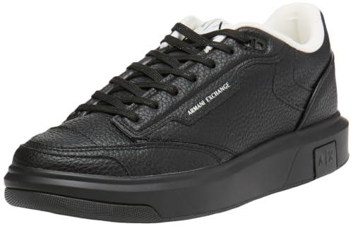 Armani Exchange Venice, Logo Tab On Sole, Scarpe da Ginnastica Uomo, Nero, 44 EU