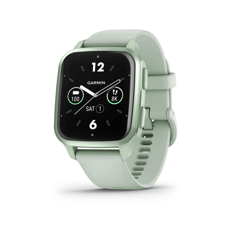 Garmin Venu Sq 2 Smartwatch Metallic & Cool Mint