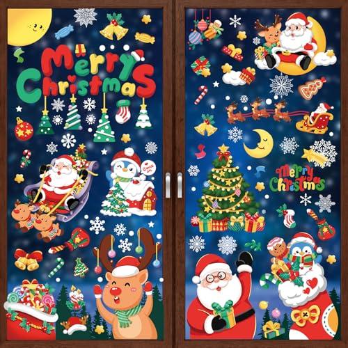 Wothfav Vetrofanie Natalizie - 386 Pezzi di Magia Festiva per le Tue Finestre