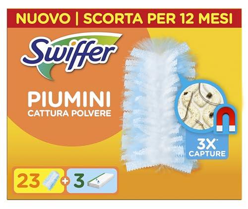 Swiffer Duster Piumini Catturapolvere, 23 Piumini e 3 Panni Lavapavimenti