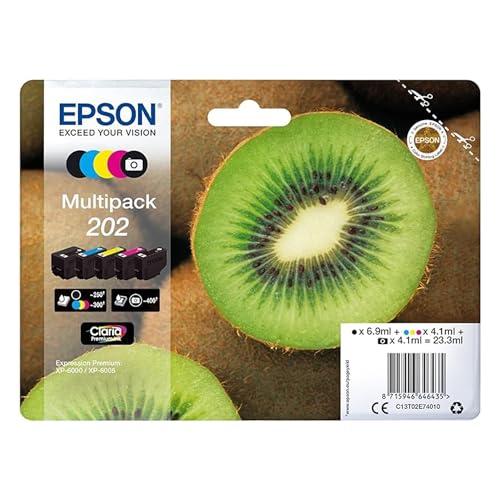 Epson 202 Serie Kiwi, Cartuccia originale getto d'inchiostro Claria Premium, Formato Standard, Multipack 5 Colori