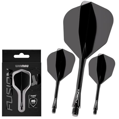WINMAU Freccette Fusion - Sistema Integrato di Volo e Albero - No.6 Nero