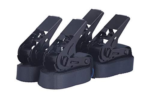 Set di 4 Cinghie di Ancoraggio con Cricchetto - Resistenza e Sicurezza Certificate