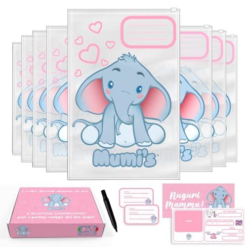 Mumi's Bustine Corredino Neonato Ospedale con Elefantino Rosa