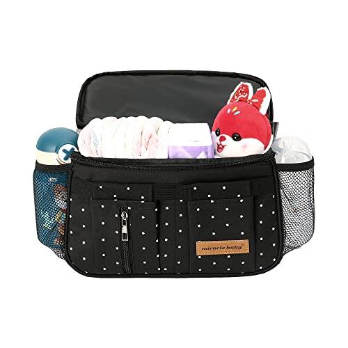 Borsa Organizer Universale per Passeggino con Tracolla - Nero Stella