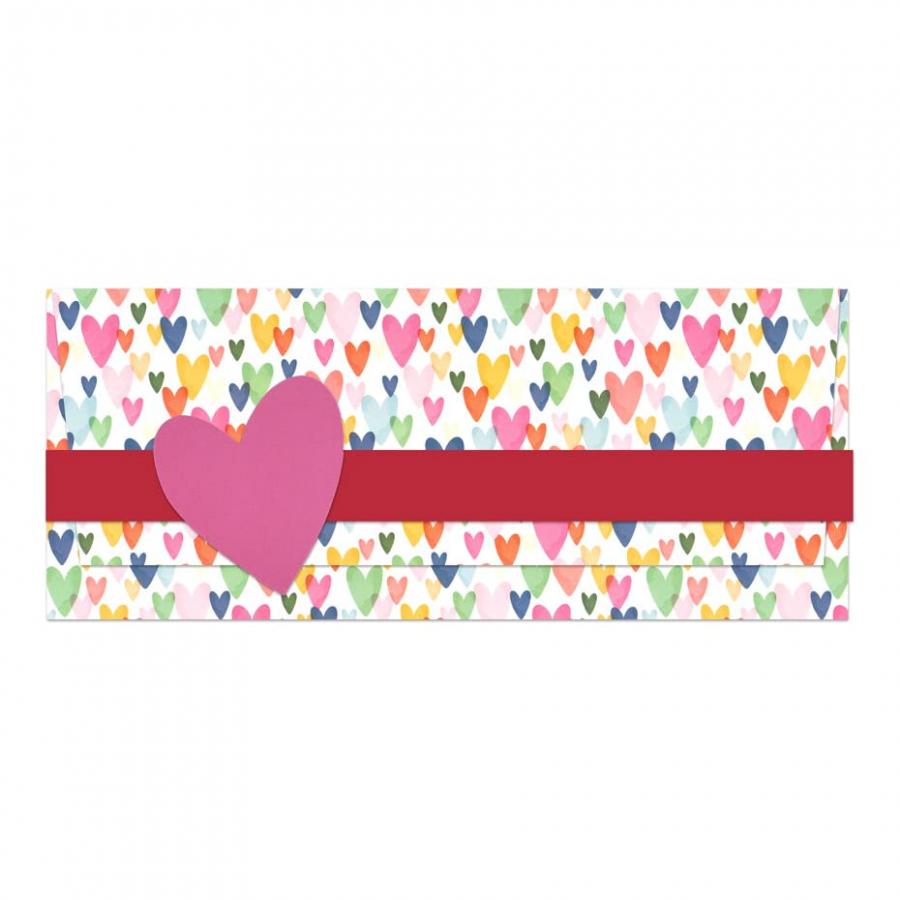 Busta Porta Soldi con Biglietto d'Auguri - Cuoricini