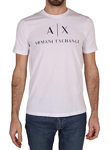 ARMANI EXCHANGE T-shirt Uomo Collo Rotondo Logo Bianco
