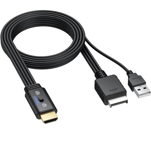 CAMWAY Adattatore PS1/PS2 a HDMI 1080p con Switch 4:3/16:9