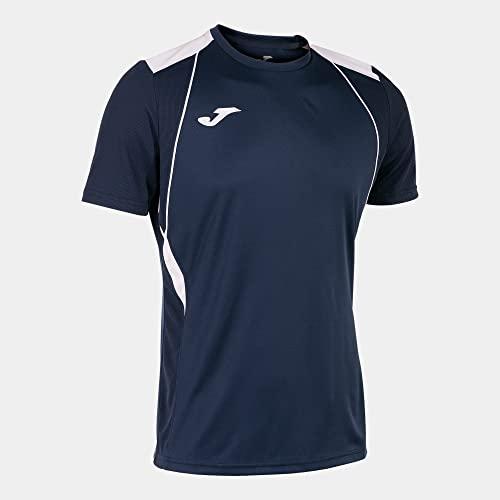 Maglia a Manica Corta Uomo Championship VII Blu Navy Bianco Joma