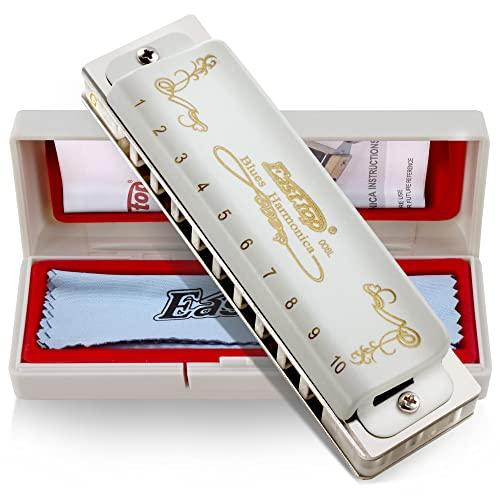 East Top Armonica Diatonica Blues 10 Fori in Sol con Copertura Bianca