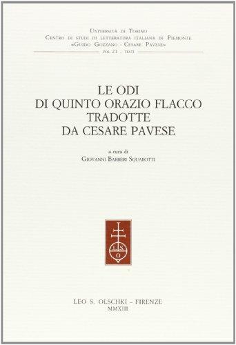 Le Odi di Quinto Orazio Flacco tradotte da Cesare Pavese