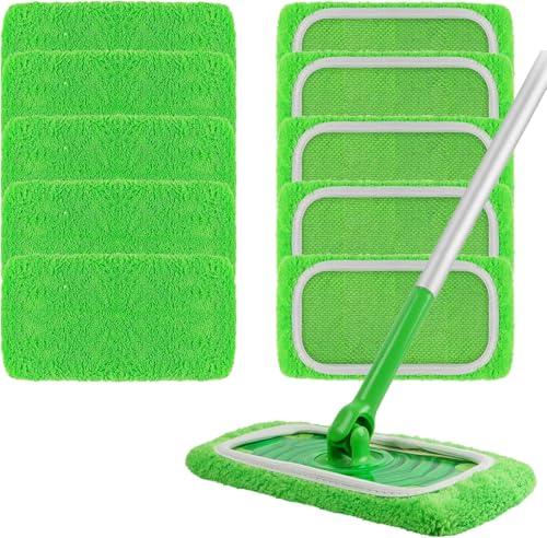 10 Cuffiette in Microfibra Riutilizzabili per Swiffer - Verde