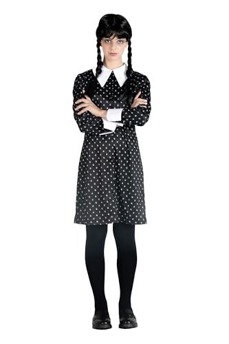 Travestimento Wednesday Addams Bambina con Parrucca - Licenza Ufficiale