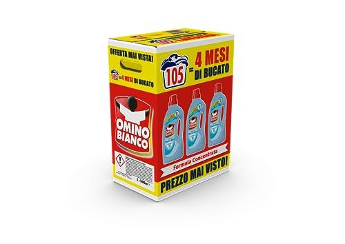 Omino Bianco Detersivo Lavatrice Liquido Muschio Bianco, 105 Lavaggi (3x1400ml)