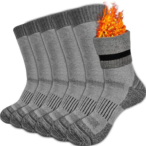 Topline 6 Paia Calze Rinforzate - Calze Uomo Invernali Termiche da Lavoro in Cotone
