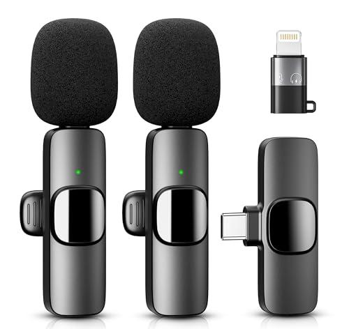 YRF Microfono Lavalier Wireless per iPhone Android iPad