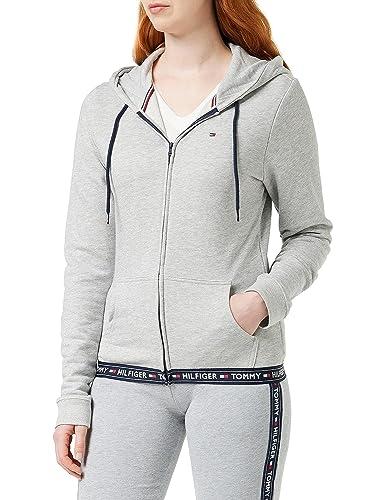 Tommy Hilfiger Felpa con Cappuccio e Zip Donna Terry Grigio