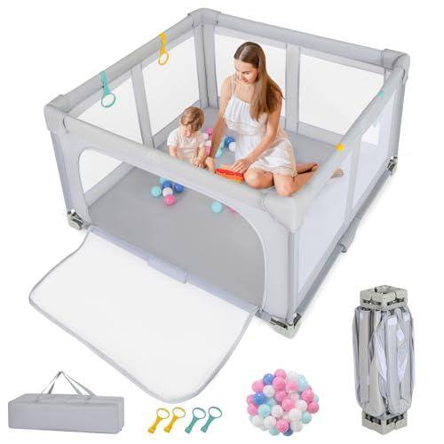 Box per Bambini COSTWAY 127 x 127 cm con Palline e Anelli
