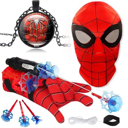 TKGEOUE Set Lanciatore Guanto Spiderman con Maschera e Dardi