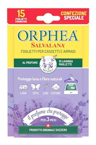 Orphea Salvalana Foglietti per Cassetti e Armadi, Profumo di Lavanda, 15 Foglietti Emanatori