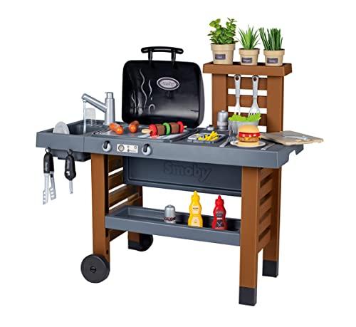 Smoby - Cucina da Giardino - Cucina da Esterno Evolutiva - Griglia Con Fiamme Magiche A Scomparsa - 40 Accessori