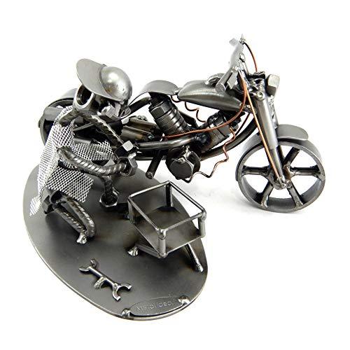 Meccanico Moto in Metallo con Viti Bulloni Chiodi - Metal Idea - Idea Regalo Artigianale