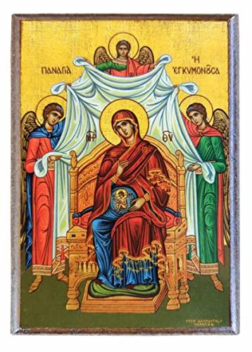 Icona bizantina della Vergine in trono