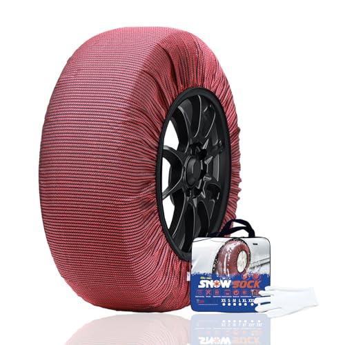 SAITUMA Calze da Neve per Auto EN 16662-1 Catena da Neve per Pneumatici Omologata Lavabile Montaggio rapido (XL)