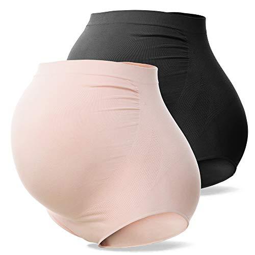 SUNNYBUY, Biancheria intima premaman a vita alta da donna, per gravidanza, senza cuciture, morbide mutandine stile culottes con vita sopra il pancione, Medium