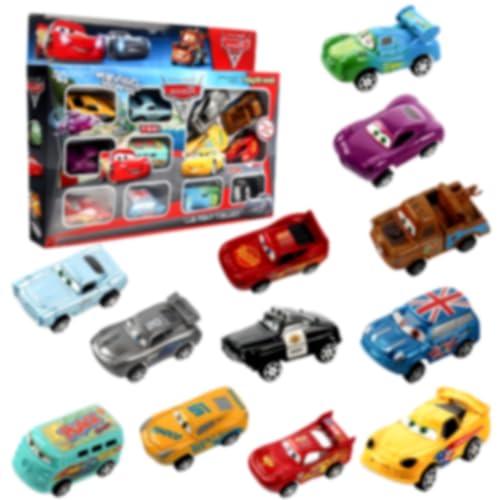 DabbOo 12 Pezzi Mini Racers di Cars Macchinine Giocattoli