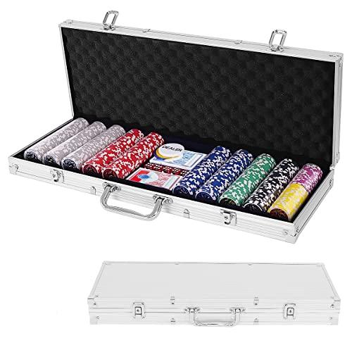 Set da Poker Professionale con 500 Fiches e Valigetta in Alluminio